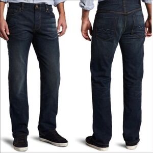 7 For All Mankind‎ Mens Dark Wash Straight Leg Denim Jeans
